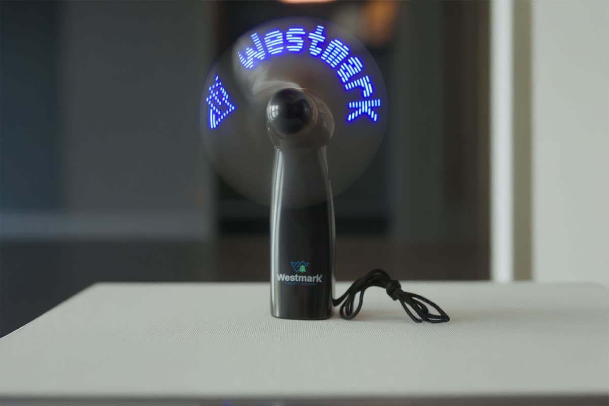 Custom branded LED message fans